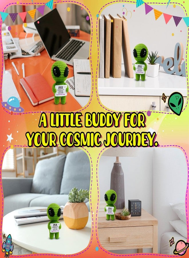 MAMAGIFTREE Happy 50th Birthday Milestone Keepsake - Handmade Crochet Alien Plush Doll with Funny Space-Themed Message - Unique 50 Years Old Gift for Him Her Friend or Family - Image 3